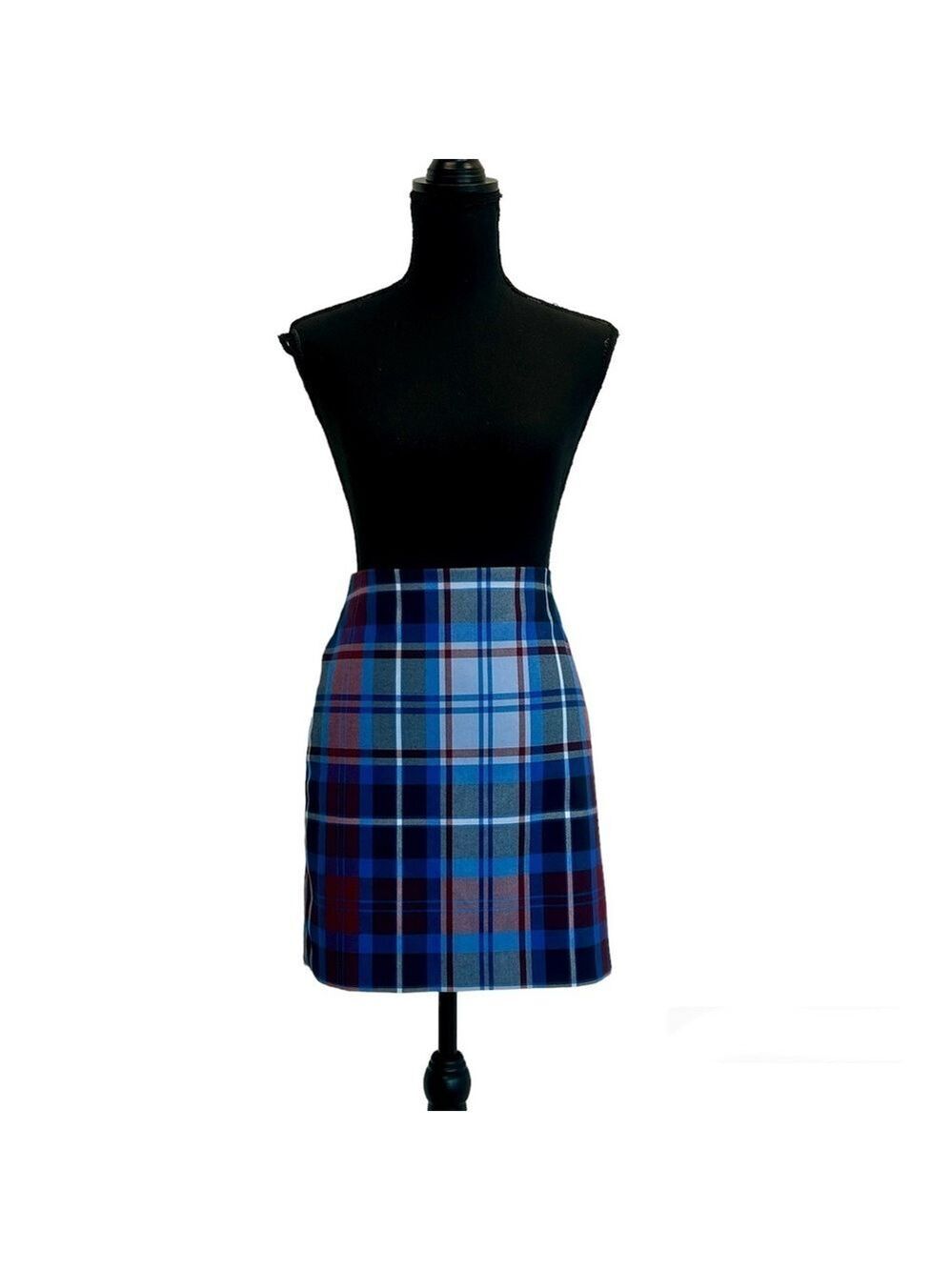 Tommy Hilfiger blue red plaid check mini skirt Sz 6